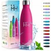 HoneyHolly flaša z nehrdzavejúcej ocele tmavoružová 500 ml