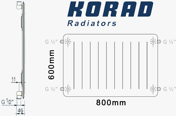 Korad Radiators 10K 600 x 800 mm