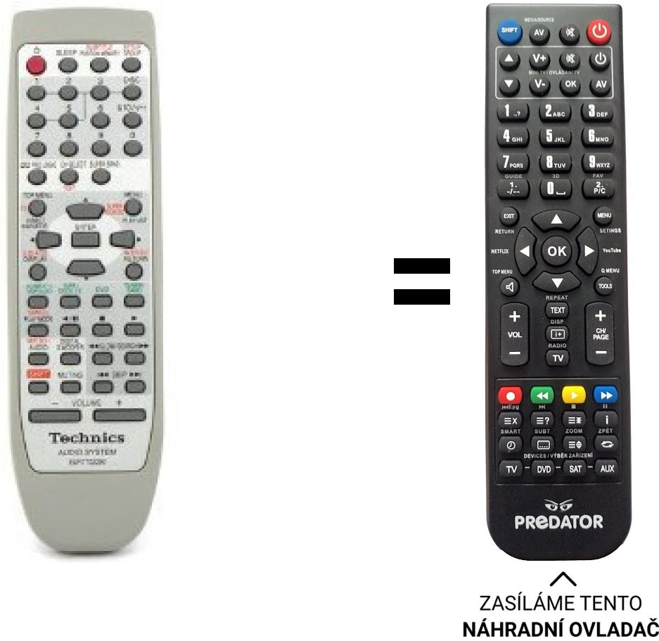 Diaľkový ovládač Predátor Panasonic EUR7702290