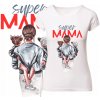 Dámske tričko s potlačou SUPER MAMA Deň matiek Darček Bavlna 3XL Dámske tričko s potlačou SUPER MAMA Deň matiek Darček Bavlna 3XL