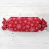 Biante Vankúš valec bonbon Sandra SA-702 Vianočné vločky na červenom 15x100