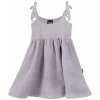 Dětské šaty vázání na ramenou šedý melír