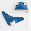 Jarná dojčenská čiapočka so šatkou na krk New Baby Sebastian modrá - 68 (4-6m)