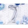 PartyDeco Fóliový balón číslo 7 strieborný 86 cm