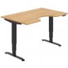 Pracovný stôl Motion Ergo, PO, 3S, 140x61-128x90 cm, dub/čierna Pracovný stôl Motion Ergo, PO, 3S, 140x61-128x90 cm, dub/čierna