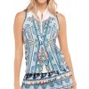 Lucky In Love Playing In Paradise Tank modrá so vzorom