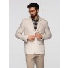 Ombre Men's REGULAR cut jacket with linen light beige krémová