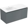 Mexen Rivel, kúpeľňová skrinka 100 cm s umývadlom Vela vľavo, 1S, 1D, drážkovaná, grafitová matná/biela matná, 91A23-10047-3-BBFF66-W23L01 Mexen Rivel, kúpeľňová skrinka 100 cm s umývadlom Vela vľavo, 1S, 1D, drážkovaná, grafitová matná/biela matná, 91A23-10047-3-BBFF66-W23L01