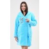 Vienetta Dámsky župan krátky s kapucňou Sova Farba: Tyrkysová, Veľkosť: L Vienetta Dámsky župan krátky s kapucňou Sova Farba: Tyrkysová, Veľkosť: L