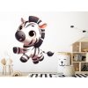 Nalepte.cz Roztomilá zebra textilní prelepiteľná nálepka na stenu arch 85 x 100 cm Nalepte.cz Roztomilá zebra textilní prelepiteľná nálepka na stenu arch 85 x 100 cm