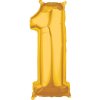 PartyDeco Fóliový balón narodeninové číslo 1 zlatý 86cm
