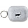 Puzdro Karl Lagerfeld PU Embossed Choupette Head pre AirPods 1/2, strieborná Puzdro Karl Lagerfeld PU Embossed Choupette Head pre AirPods 1/2, strieborná