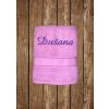 Vyšívaná osuška s menom Dušana Farba osušky: Cyklámen, Farba výšivky: Červená Vyšívaná osuška s menom Dušana Farba osušky: Cyklámen, Farba výšivky: Červená