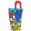 Detský kelímok na vodu so slamkou STOR 40530 Ježko Sonic modrý a červený 430 ml Detský kelímok na vodu so slamkou STOR 40530 Ježko Sonic modrý a červený 430 ml