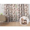 Biante Vianočný bavlnený záves Sandra SA-663 Hnedí škriatkovia s perníčkami na bielom 150x170 cm Biante Vianočný bavlnený záves Sandra SA-663 Hnedí škriatkovia s perníčkami na bielom 150x170 cm