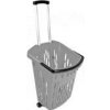 Nákupný košík na kolieskach, objem 38 litrov, šedý plast Nákupný košík na kolieskach, objem 38 litrov, šedý plast