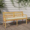 Lavice Batavia s krémovou poduškou 150 cm masivní teakové dřevo Hnědá 3100843 Lavice Batavia s krémovou poduškou 150 cm masivní teakové dřevo Hnědá 3100843