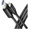 Axagon BUCM3-AM20AB USB-C USB-A, USB 3.2 Gen 1, 3A, ALU, 2m, černý