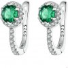 For Silver Náušnice Green Huggie - Striebro 925 For Silver Náušnice Green Huggie - Striebro 925