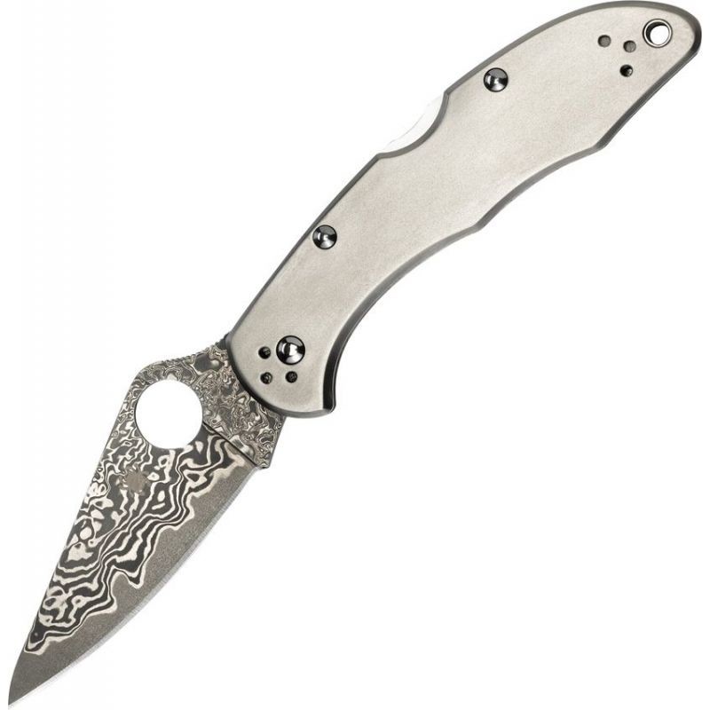 Spyderco Delica 4 Titanium / Damascus C11TID