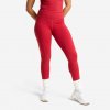 DOMYOS Dámske fitness legíny Shape s vysokým pásom tvarujúce tmavočervené