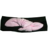Detská čelenka čierna / ružová mašlička