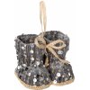 EUROFIRANY VIANOČNÁ DEKORÁCIA BOOTS SADA 12KS 10X7 CM STRIEBORNÁ