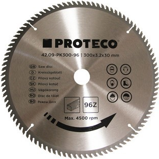PROTECO 42.09-PK300-96 kotúč pílový s SK plátkami 300x3.2x30 96 zubov + redukcia 30/20 mm