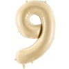 PartyDeco Fóliový balón narodeninové číslo 9 béžový 72 cm PartyDeco Fóliový balón narodeninové číslo 9 béžový 72 cm