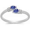 Nefertitis Prsteň strieborný s brúseným tanzanitom a zirkónmi Ag 925 016430 TZ - 62 mm (US 10), 2,1 g Nefertitis Prsteň strieborný s brúseným tanzanitom a zirkónmi Ag 925 016430 TZ - 62 mm (US 10), 2,1 g