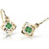 Cutie Jewellery Detské bicolor náušnice zo žltého zlata C2240-10-X-1 zelená Cutie Jewellery Detské bicolor náušnice zo žltého zlata C2240-10-X-1 zelená