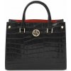 Kožená kabelka s potlačou krokodíla Croque Tuscany Leather Farba: Čierna Kožená kabelka s potlačou krokodíla Croque Tuscany Leather Farba: Čierna