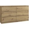 Signal Komoda 6 šuflíkov Malva 140 cm dub artisan Signal Komoda 6 šuflíkov Malva 140 cm dub artisan