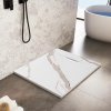 Rea Bazalt Carrara, SMC sprchová vanička 90x90, biela-kamenný vzor, REA-K7002 Rea Bazalt Carrara, SMC sprchová vanička 90x90, biela-kamenný vzor, REA-K7002