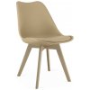 Jedálenská stolička v škandinávskom štýle MARK - tmavobéžová / nohy plastové Jedálenská stolička v škandinávskom štýle MARK - tmavobéžová / nohy plastové