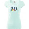 Kvetinové číslo kreslené - 50 - Dámske tričko Pure - M ( Frost ) Kvetinové číslo kreslené - 50 - Dámske tričko Pure - M ( Frost )