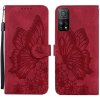 Peňaženkové kožené puzdro BUTTERFLIES na Xiaomi Mi 10T 5G / 10T Pro 5G - Červená Peňaženkové kožené puzdro BUTTERFLIES na Xiaomi Mi 10T 5G / 10T Pro 5G - Červená