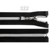 Špirálový zips so striebornými zúbkami šírka 7 mm dĺžka 75 cm - 1 ks - čierna - 322 čierna