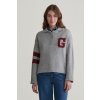 SVETER GANT G INTARSIA KNITTED POLO LIGHT GREY MELANGE SVETER GANT G INTARSIA KNITTED POLO LIGHT GREY MELANGE