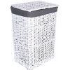 Prútený kôš na bielizeň 72 l biely / sivý Prútený kôš na bielizeň 72 l biely / sivý