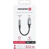 SWISSTEN audio adaptér Textile USB-C (samec) / 3,5mm AUX 0,15 M černý (nahrazuje 73501301) 73502311