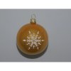 ONREX Vianočná ozdoba sklenená guľa zlatá vločky pr. 7 cm ONREX Vianočná ozdoba sklenená guľa zlatá vločky pr. 7 cm