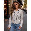 Max Original Leather Dámska kožená bunda VALENTINA white/black