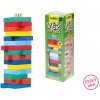 Drevená veža Jenga farebná 54 dielov