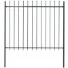vidaXL Záhradný plot so špicatými vrchmi čierny oceľový 1,7x1,5 m vidaXL Záhradný plot so špicatými vrchmi čierny oceľový 1,7x1,5 m