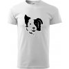 Border kólia obrys hlavy - Klasické pánske tričko vyššej gramáže - S ( Biela ) Border kólia obrys hlavy - Klasické pánske tričko vyššej gramáže - S ( Biela )