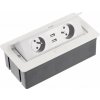 GTV Zásuvkový set biely 2x230V + 2xUSB + kábel - AE-PBSUC2GU-10 GTV Zásuvkový set biely 2x230V + 2xUSB + kábel - AE-PBSUC2GU-10