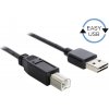 Delock USB kábel USB 2.0 USB-A zástrčka, USB-B zástrčka 3.00 m čierna obojstranne zapojiteľná zástrčka, pozlátené kontakty, UL certifikácia 83360; 83360 Delock USB kábel USB 2.0 USB-A zástrčka, USB-B zástrčka 3.00 m čierna obojstranne zapojiteľná zástrčka, pozlátené kontakty, UL certifikácia 83360; 83360