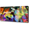 Foto obraz na plátne Kvety a motýľ 100x50 cm Foto obraz na plátne Kvety a motýľ 100x50 cm