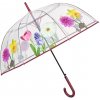 Perletti dámsky transparentný automatický dáždnik Time Floral 26497